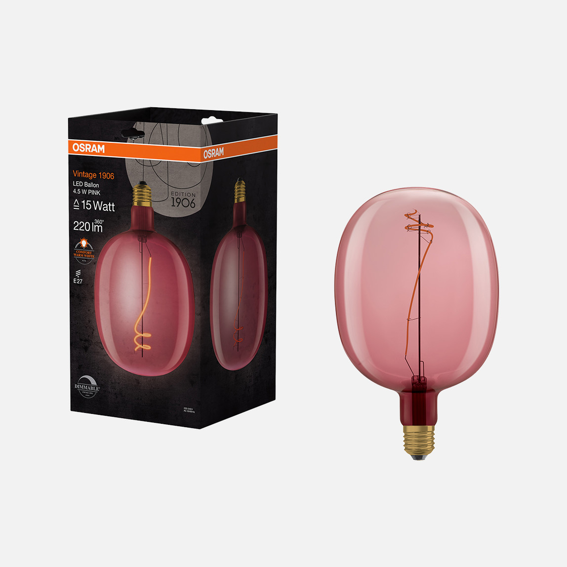    Osram 1906 Ballon 4,5W E27 Dimmer LED Ampul 