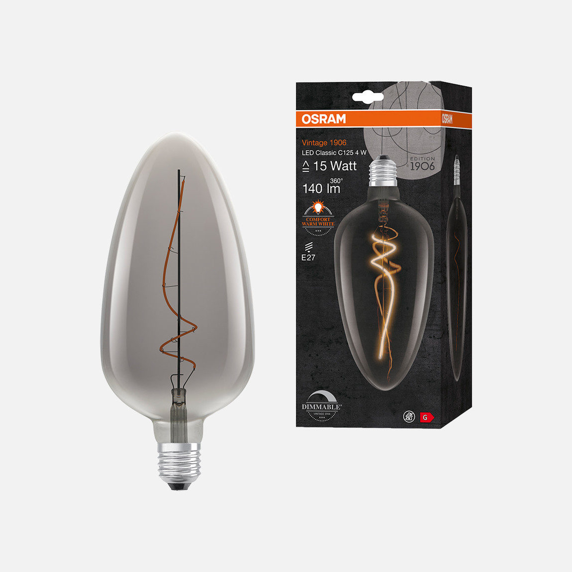    Osram 1906 Cone C125 4W E27 LED Ampul 