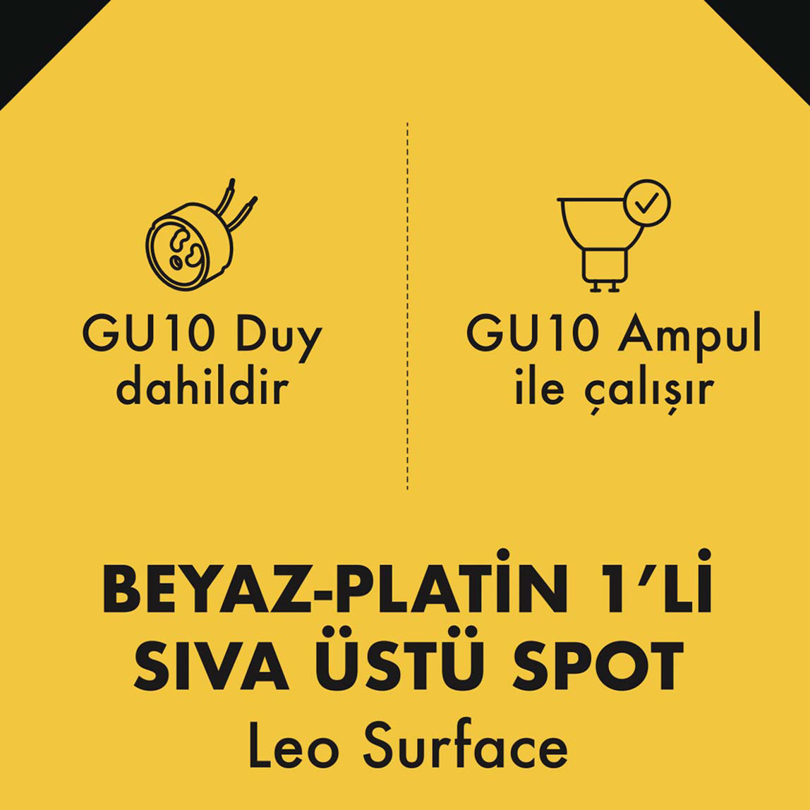    Metsan Leo Tekli Spot Sıva Üstü Beyaz GU10 