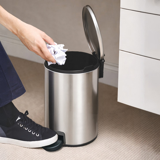 Primanova Cigo Pedallı Çöp Kovası 3L Mat Metal