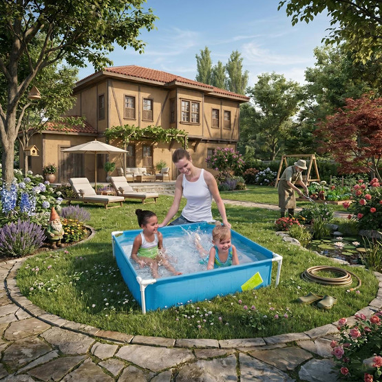 Bestway 56217 Prefabrik Çocuk Havuzu Mavi 1,22 m x 1,22 m x 30,5 cm 