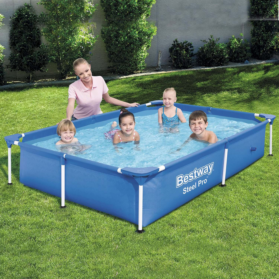    Bestway 56401 Steel Pro Yer Üstü Prefabrik Dikdörtgen Havuz 2,21 m x 1,50 m x 43 cm  
