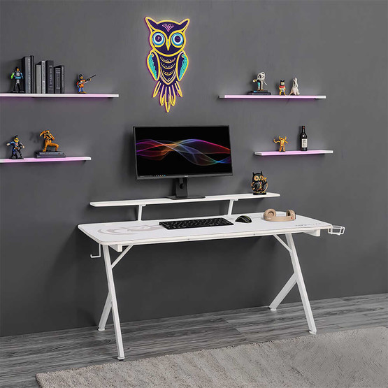 Adore Ryze Castle Karbon Fiber RGB Oyuncu Masası Beyaz