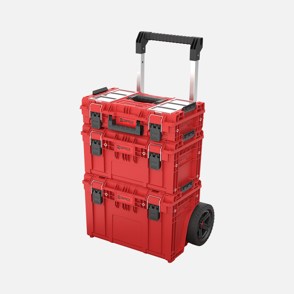    Qbrick System PRIME Set 1 RED Ultra HD 3 Parça Tekerlekli Takım Çantası Seti, Kırmızı 