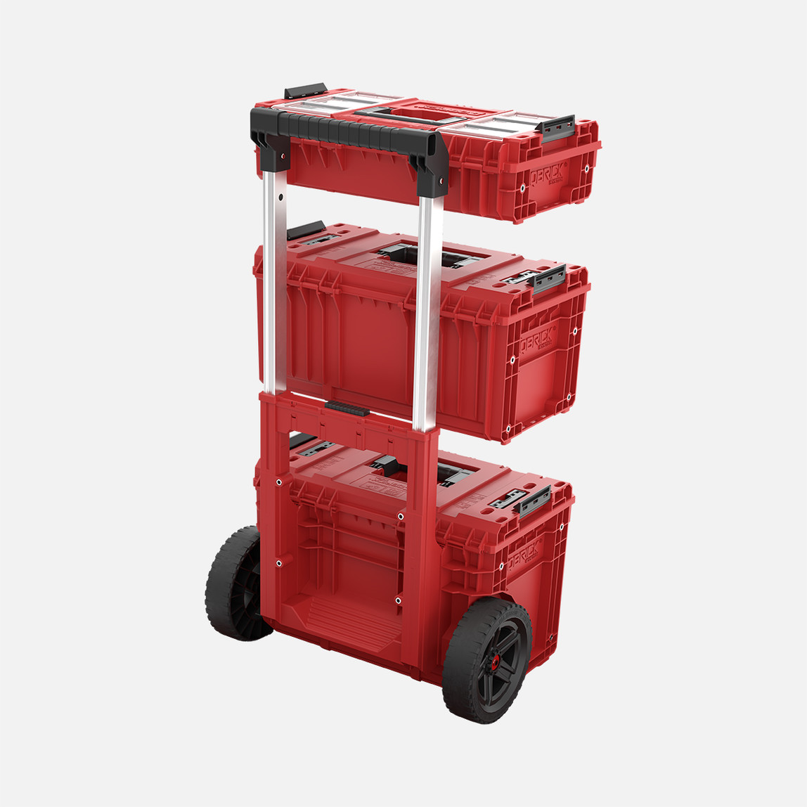    Qbrick System PRIME Set 1 RED Ultra HD 3 Parça Tekerlekli Takım Çantası Seti, Kırmızı 