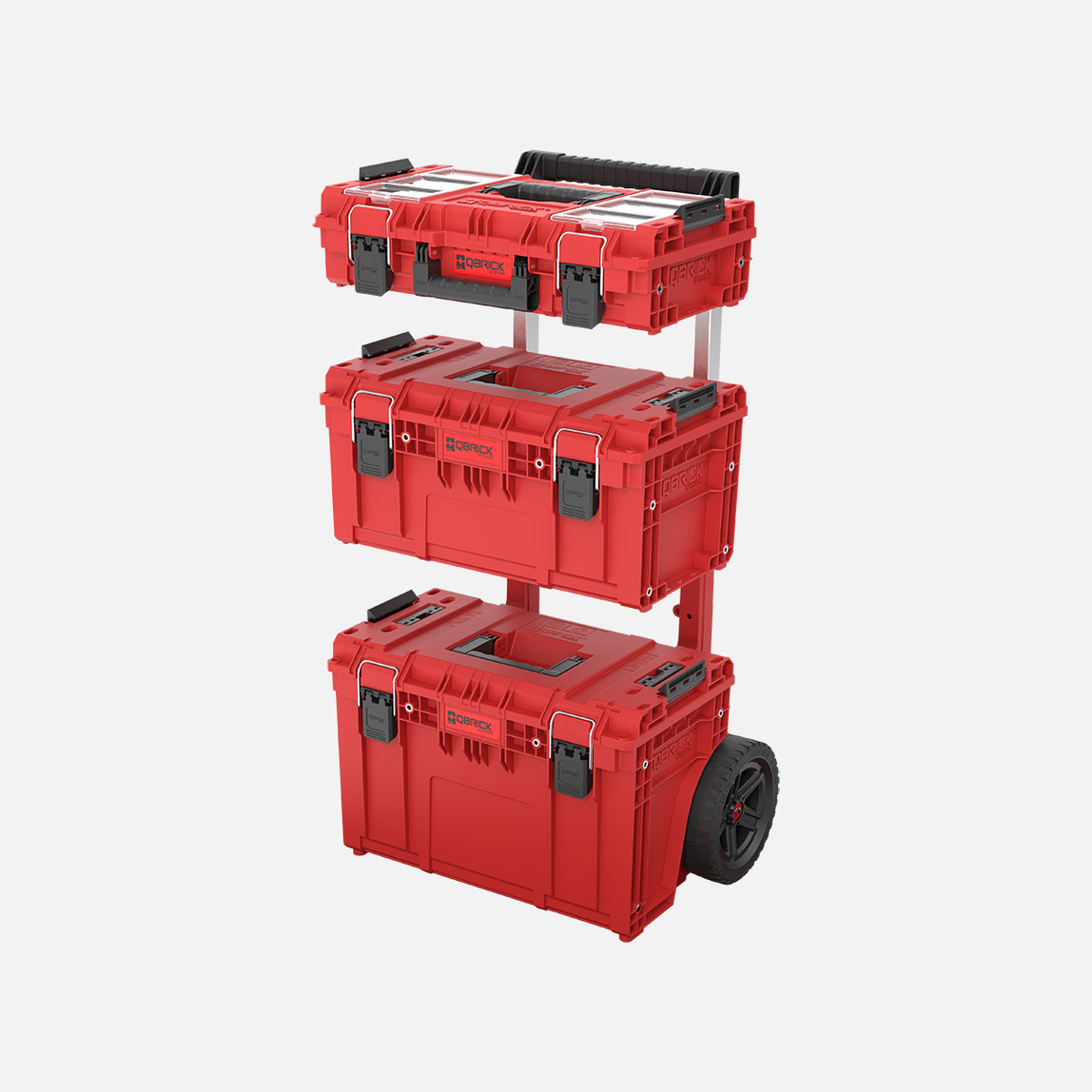    Qbrick System PRIME Set 1 RED Ultra HD 3 Parça Tekerlekli Takım Çantası Seti, Kırmızı 