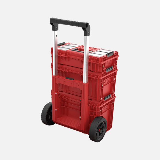 Qbrick System PRIME Set 1 RED Ultra HD 3 Parça Tekerlekli Takım Çantası Seti, Kırmızı