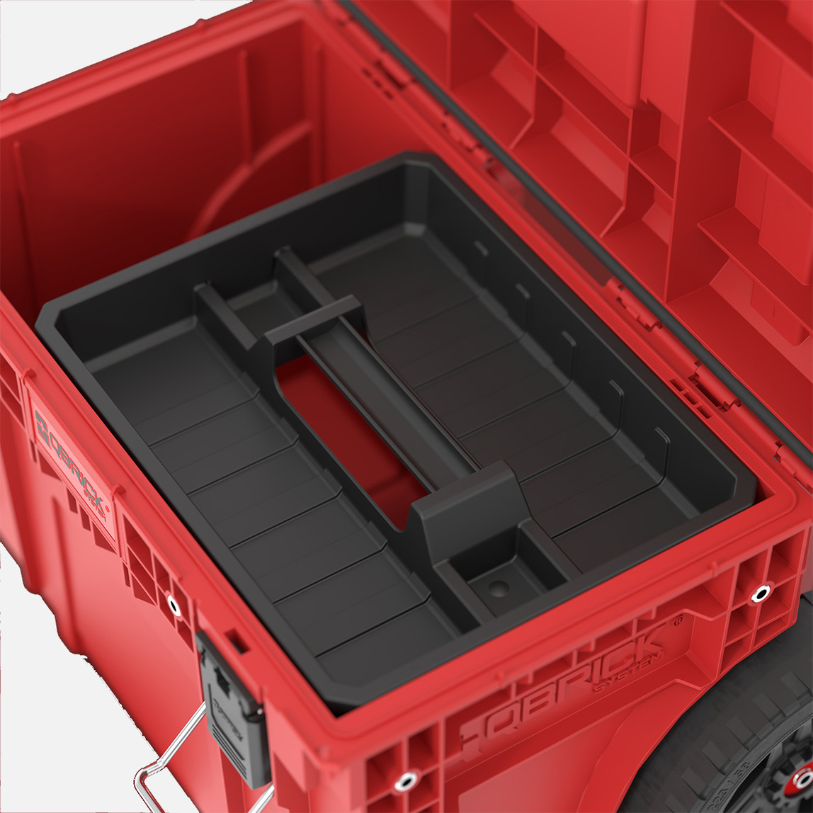    Qbrick System PRIME Cart RED Ultra HD 23cm Arazi Tekerlekli Takım Çantası, Su Geçirmez (IP66), Kırmızı, 37L 