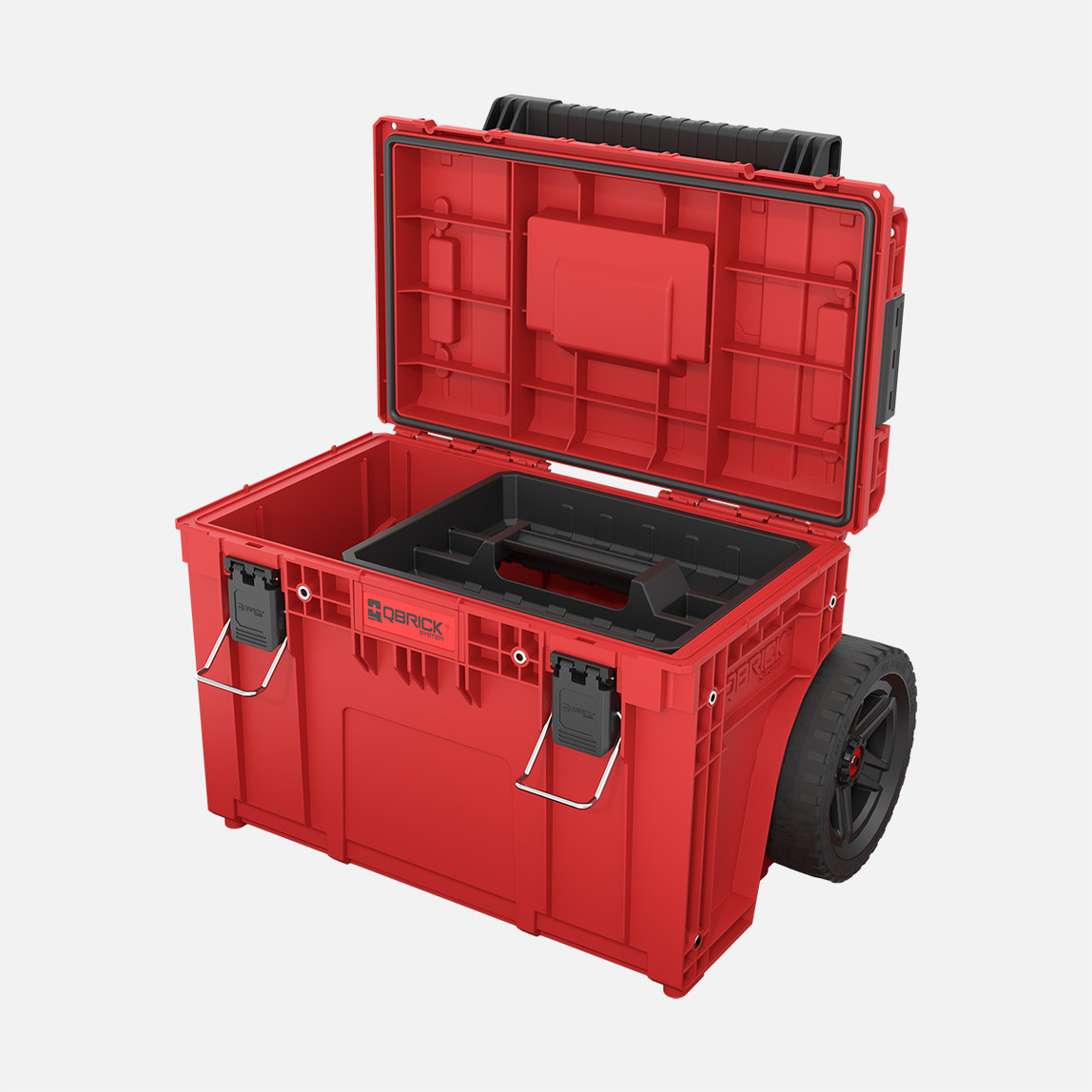    Qbrick System PRIME Cart RED Ultra HD 23cm Arazi Tekerlekli Takım Çantası, Su Geçirmez (IP66), Kırmızı, 37L 