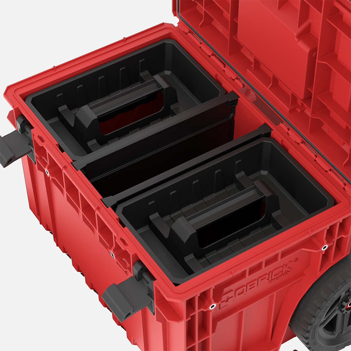    Qbrick System ONE Cart 2.0 RED Ultra HD Custom 52 L Tekerlekli Takım Çantası, Teleskopik Saplı, Kırmızı 