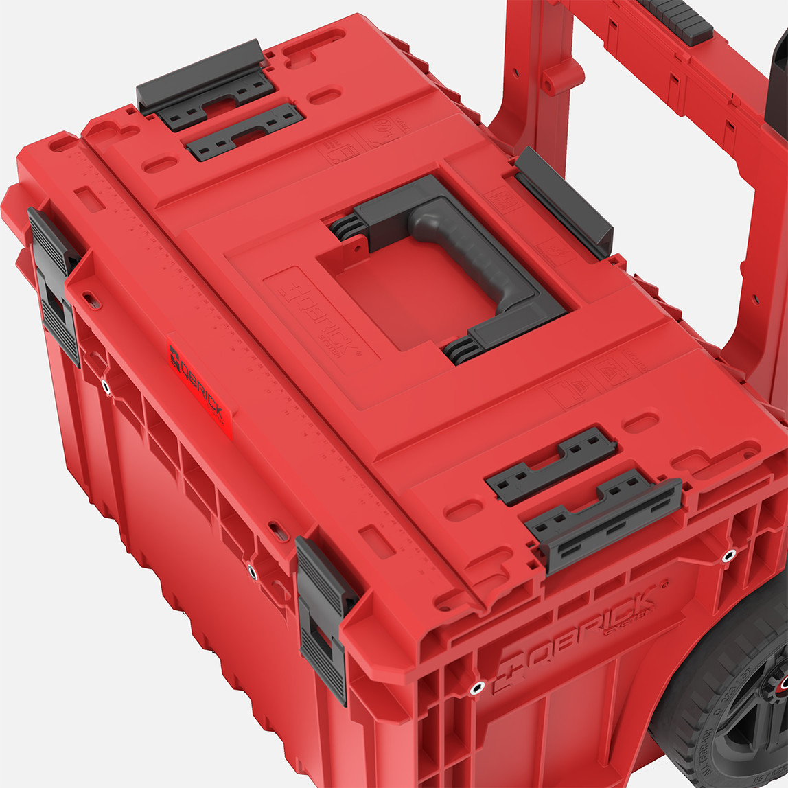    Qbrick System ONE Cart 2.0 RED Ultra HD Custom 52 L Tekerlekli Takım Çantası, Teleskopik Saplı, Kırmızı 