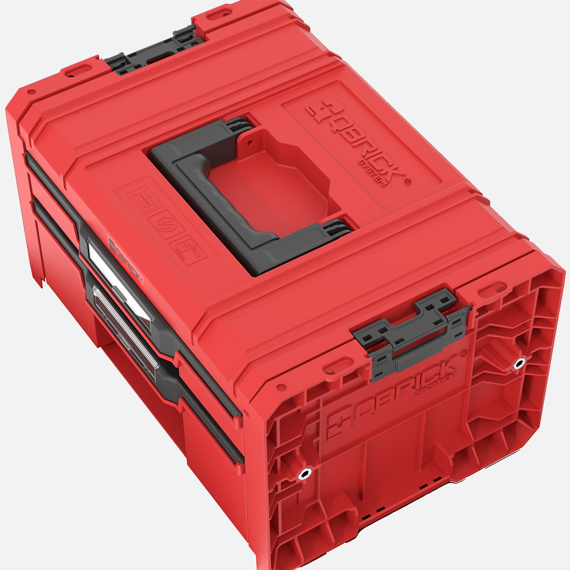    Qbrick System PRO Drawer 2 Toolbox 2.0 Expert RED Ultra HD 2 Çekmeceli Takım Çantası, Metal Raylı, Kırmızı 