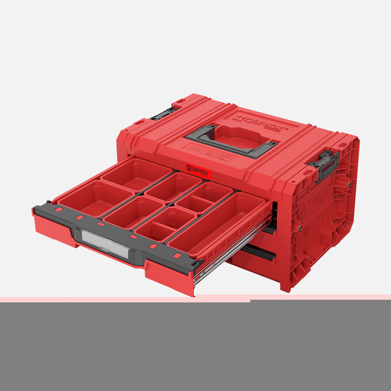 Qbrick System PRO Drawer 3 Toolbox 2.0 Expert RED Ultra HD 3 Çekmeceli Takım Çantası, Metal Raylı, Kırmızı
