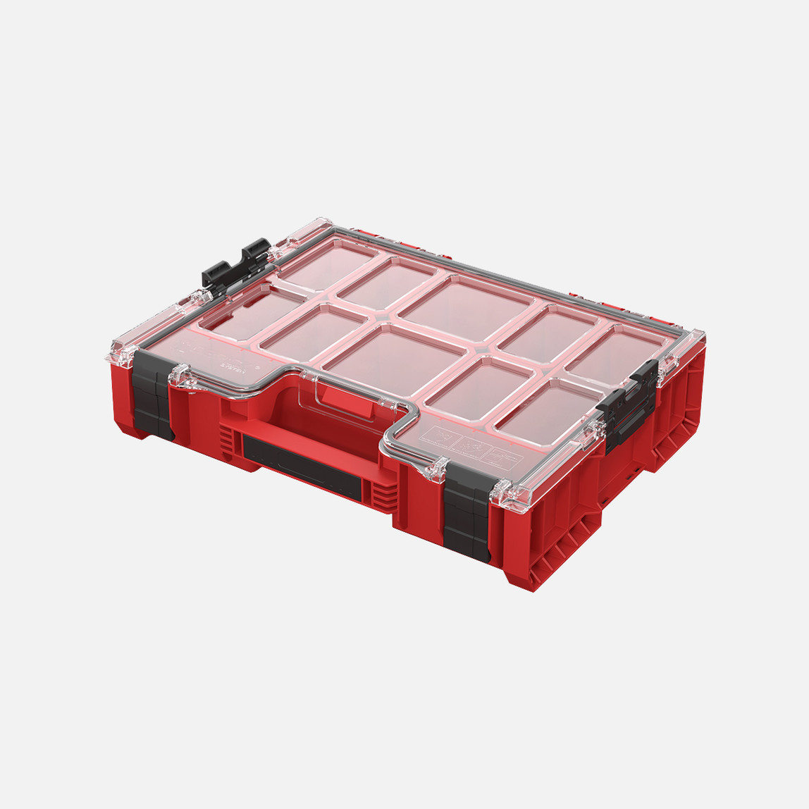    Qbrick System PRO Organizer 300 RED Ultra HD 9 L Derin Organizer, 8 Kovalı, Kırmızı 