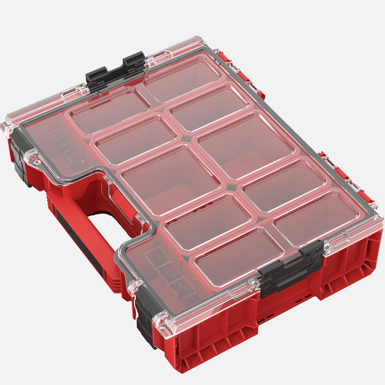 Qbrick System PRO Organizer 300 RED Ultra HD 9 L Derin Organizer, 8 Kovalı, Kırmızı