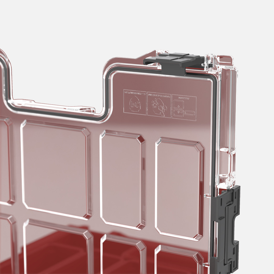    Qbrick System PRO Organizer 200 RED Ultra HD 6 L Organizer, 8 Kovalı, Kırmızı 