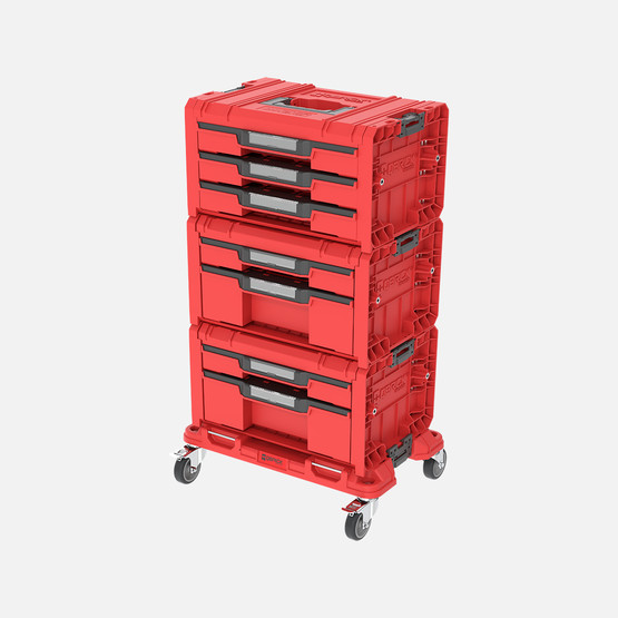 Qbrick System PRO Drawer Workshop Set 3 2.0 RED Ultra HD 7 Çekmeceli Mobil Atölye Seti, Kırmızı