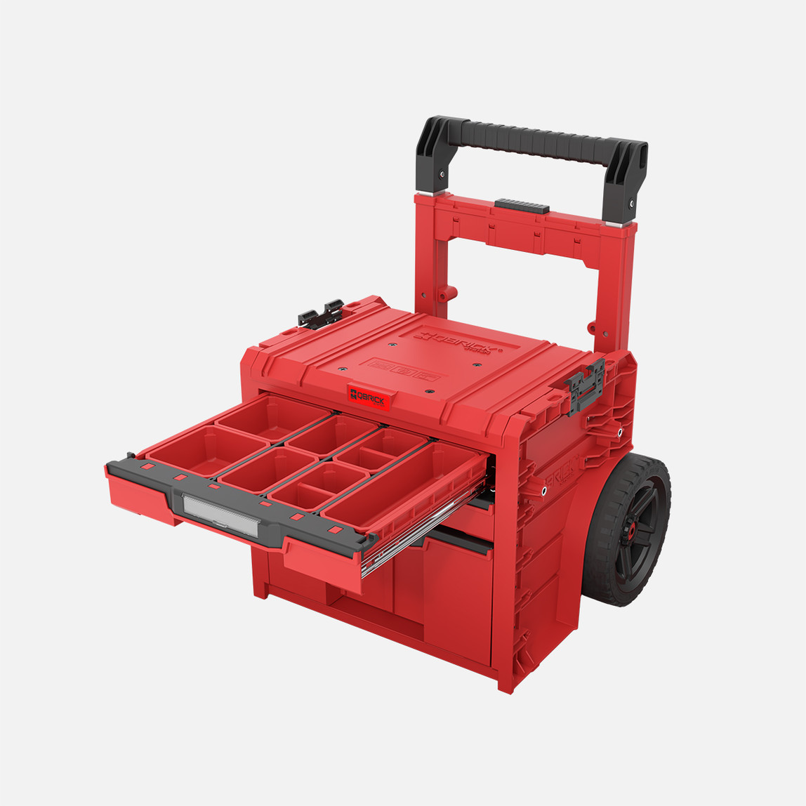    Qbrick System PRO Cart 2.0 Plus Drawer 3 RED Ultra HD 3 Çekmeceli Tekerlekli Takım Çantası, Kırmızı 