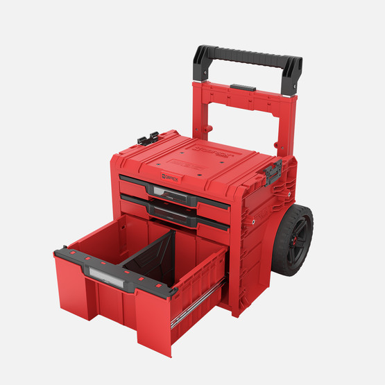 Qbrick System PRO Cart 2.0 Plus Drawer 3 RED Ultra HD 3 Çekmeceli Tekerlekli Takım Çantası, Kırmızı