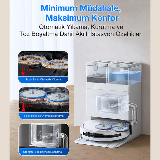 Ecovacs Deebot T50S Omni Çöp İstasyonlu Akıllı Robot Süpürge