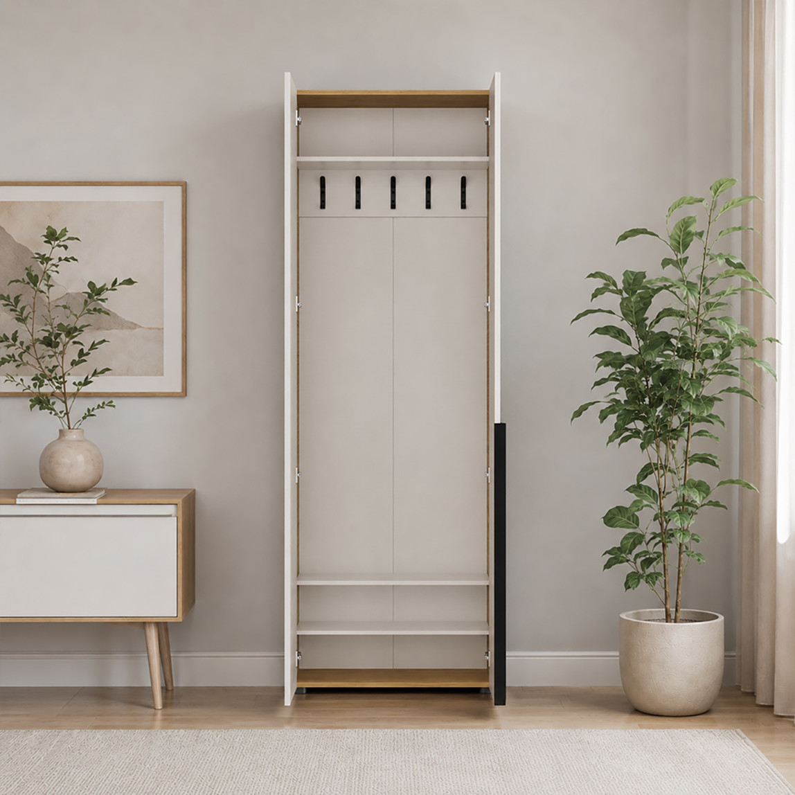    Adore Porto 3 Bölmeli 5 Askılı Vestiyer Florida Meşe-Vizon 