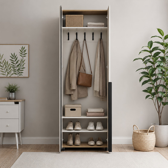 Adore Porto 3 Bölmeli 5 Askılı Vestiyer Florida Meşe-Vizon