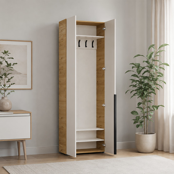 Adore Porto 3 Bölmeli 5 Askılı Vestiyer Florida Meşe-Vizon