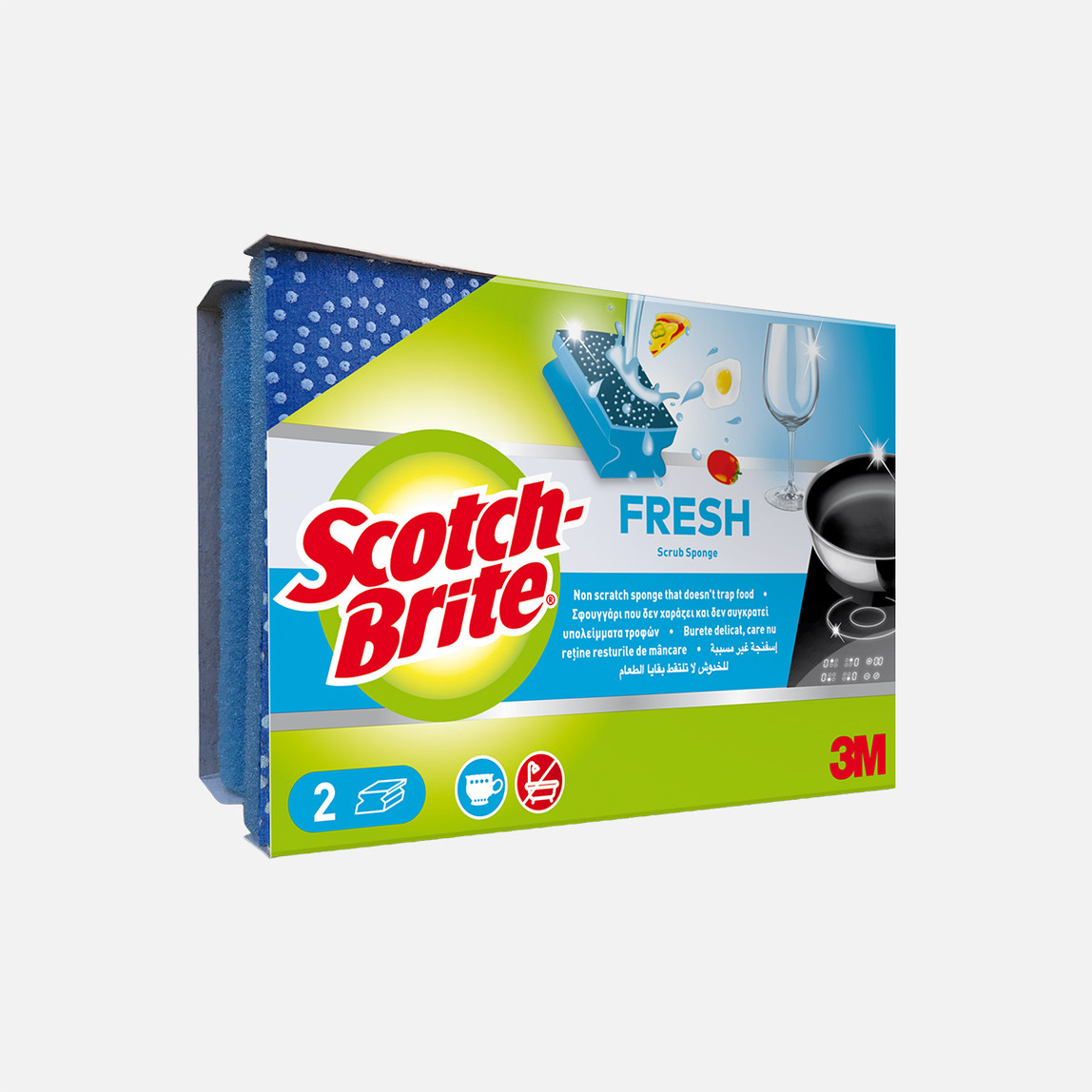    Scotch Brite Fresh Oluklu Çizmez Sünger 2'li 