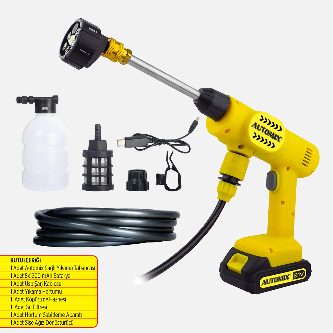    Automix Şarjlı Oto Yıkama Tabancası 