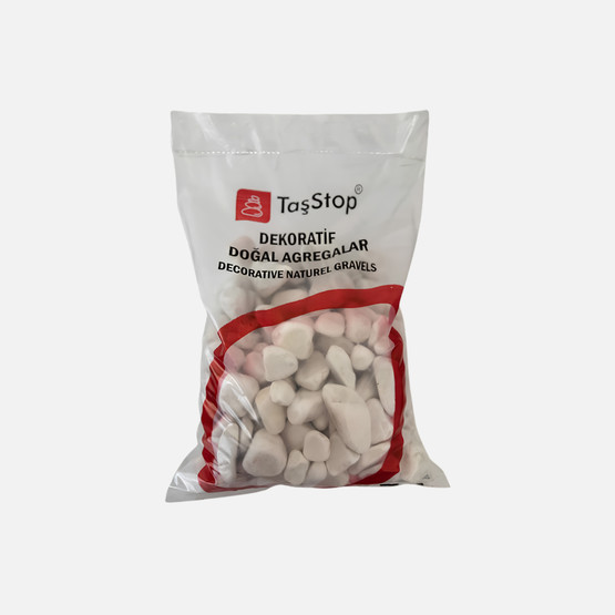 10Kg Tasstop Tamburlu Çakıl 20-40 mm Dolomit Beyaz