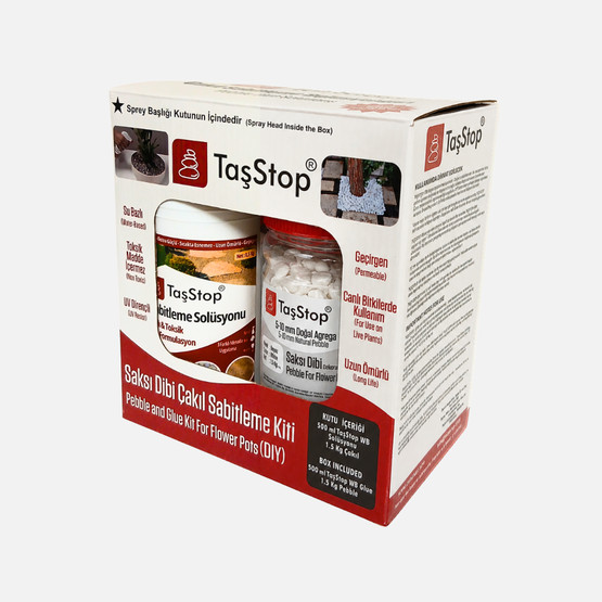 Dekoratif Saksı Kiti Beyaz 0,5Kg Solüsyon+1,5Kg Çakıl