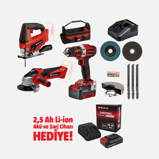 Einhell Expert TE-TK 18/3 Li Kit (JS+CD+AG) 1x4 Ah Akülü Makine Seti