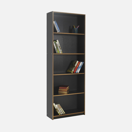 Adore Modern 5 Raflı Kitaplık Antrasit-Kontra