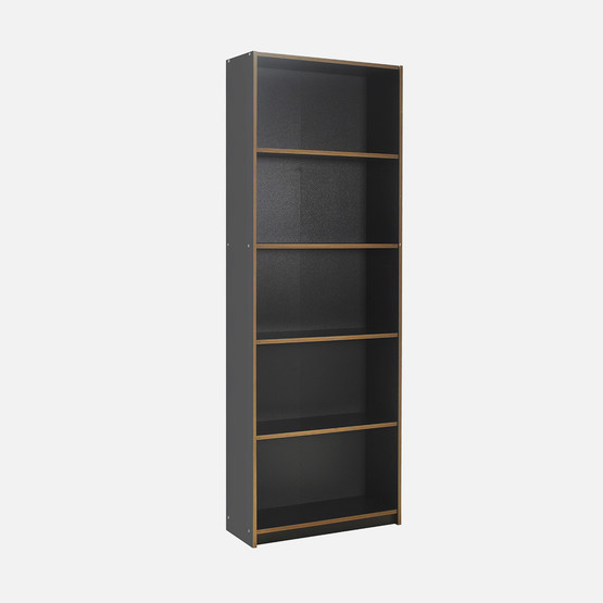 Adore Modern 5 Raflı Kitaplık Antrasit-Kontra