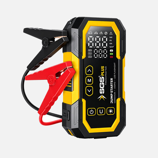 Sgs Plus 4'ü 1 Arada Akım Korumalı Akü Takviye Cihazı (12.000 mAh Powerbank 150 PSI Lastik Şişirme LED Fener)