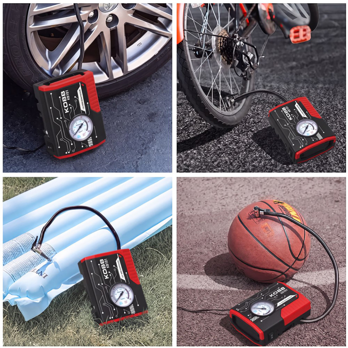    KOBB KB101 12Volt 100 PSI Analog Göstergeli Hava Lastik Şişirme Pompası 