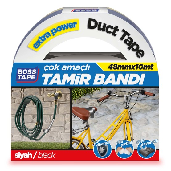 Boss Tape Siyah Duck Tape Tamir Bandı 